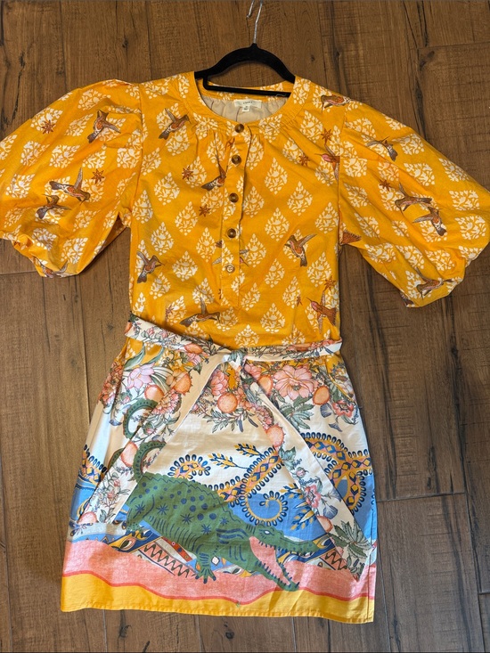 A Loves A Dresses & Skirts - A Loves A bird print mini dress w puff sleeves. Rare! XS